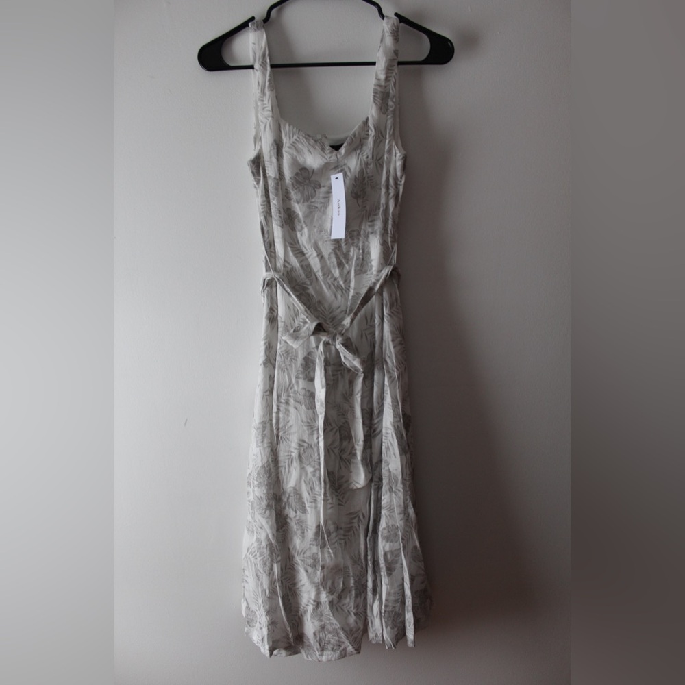 Aakaa Gray Floral Maxi Dress